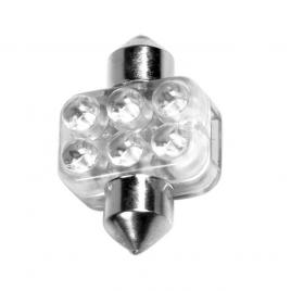 Bec led 12v - 18x31mm - 6led sofit sv85-8 1buc - albastru