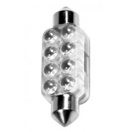 Bec tip led 12v sofit cu 8 leduri 13x44mm sv85-8 1buc -alb