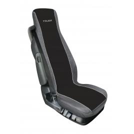 Husa scaun camion elisa-2 poliester/imit. piele 1buc - negru/gri