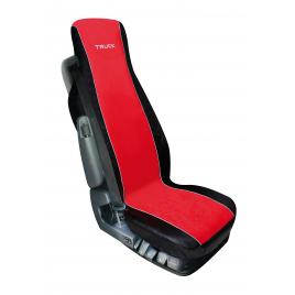 Husa scaun camion elisa-2 poliester/imit. piele 1buc - rosu/negru