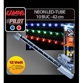 Neon led-tube 10 leduri - 42cm 12v - rosu