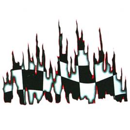 Autocolant burning flag 1buc 49x34cm - rosu