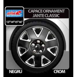 Capace roti auto classic 4buc - negru/crom - 14''