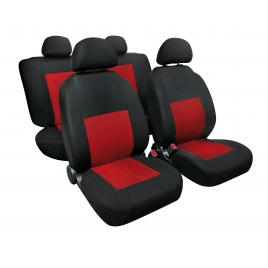 Huse scaun sport 8buc jacquard high-quality - rosu/negru