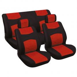 Huse scaun standard 6buc carpoint - negru/rosu