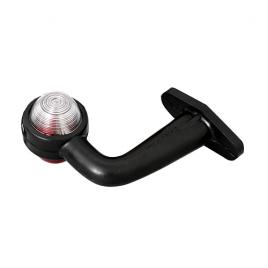 Lampa gabarit camion cu brat 90? cu bec 24v - alb/rosu