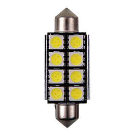 Bec led - 8smd 12v sofit t11x42mm soclu sv85-8 canbus 2buc - alb