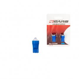 Bec tip led 12v 5w soclu plastic t10 w21x95d 2buc 4cars - albastru focalizat