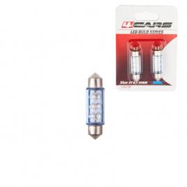 Bec tip led 12v sofit cu 6 leduri 10x39mm sv85-8 2buc - albastru