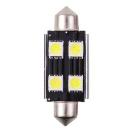 Bec led - 4smd 12v sofit t11x42mm soclu sv85-8 canbus 2buc - alb