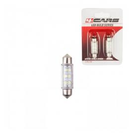 Bec tip led 12v sofit cu 6 leduri 10x39mm sv85-8 2buc - alb