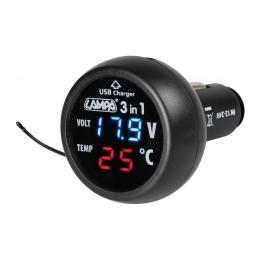 Priza bricheta 3 in 1 smart-plug 12/24v
