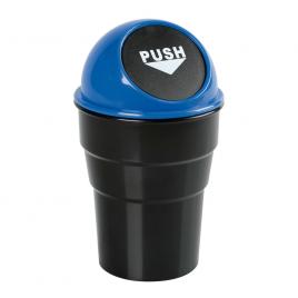 Suport tip cos gunoi mini pentru bord auto push-bin lampa - albastru/negru