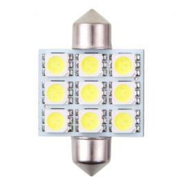 Bec led - 9smd 12v sofit t11x36mm soclu sv85-8 2buc - alb