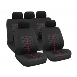 Huse scaun rapid 9buc negru/rosu