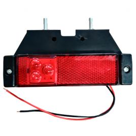 Lampa gabarit catadioptru cu 3 led-uri 12/24v - rosu