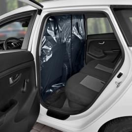 Paravan de protectie din folie pvc pentru taxi 135x135cm - transparent
