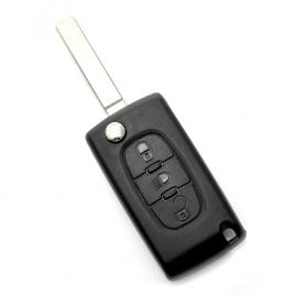 Citroen / peugeot 307 - carcasa tip cheie briceag cu 3 butoane lama va2-sh3 cu suport baterie