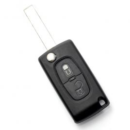 Citroen / peugeot 307 - carcasa tip cheie briceag cu 2 butoane lama va2-sh2 fara suport baterie