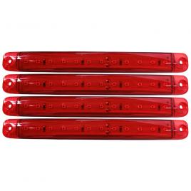 Lampa gabarit cu 12 led-uri 12/24v set 4buc cridem - rosu