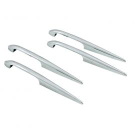 Set aripioare styling exterior short-fin 4buc - 140mm - crom