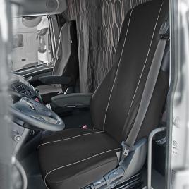 Huse scaun camion dedicate daf lf set 1+1 locuri - negru/gri