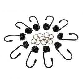 Set carlige si cleme fixare metal 10buc pt cordon cauciucat  ?8mm