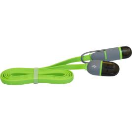 Cablu date microusb + lightning 1.5a 1m verde