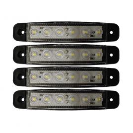 Lampa gabarit cu 6 led-uri 12/24v set 4buc - alb