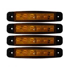 Lampa gabarit cu 6 led-uri 12/24v set 4buc - galben