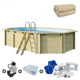 Piscina supraterana din lemn Safran 637 x 412 x 133cmgarantie 2 ani.