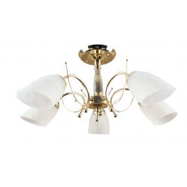 Lustra blossom auriu+alb 5xe27 60w