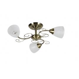 Lustra brass alama+alb 3xe27 60w