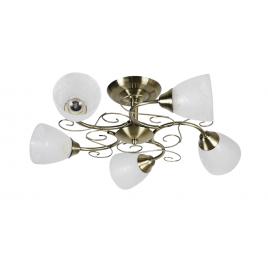 Lustra brass alama+alb 5xe27 60w