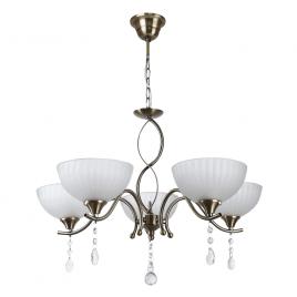 Lustra luxor alb+alama 5xe27 60w