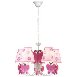 Lustra pink butterfly multicolor 5xe14 40w