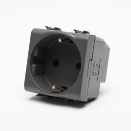 Priza schuko 2m 2p+e 16a negru chorus gw12241