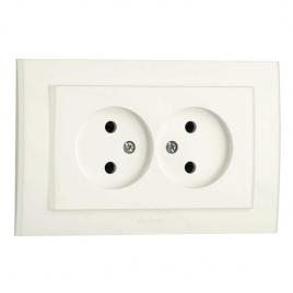 Priza mina dubla fara cp st alb 401-010300-908