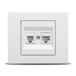 Priza utp cat6 si telefon st alb 400-010300-234
