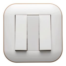 Intrerupator triplu st alb kraft ovivo loft 404-010206-254