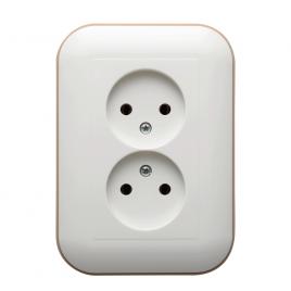 Priza dubla st alb kraft ovivo loft 404-010306-908