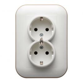 Priza dubla cu cp alb kraft ovivo loft 404-010306-907