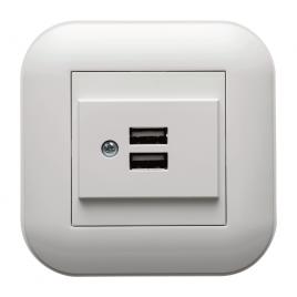 Priza ovivo loft 2xusb alb 404-010301-247