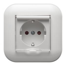 Priza schuko cu capac ovivo loft st alb 404-010301-243