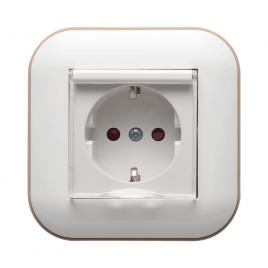 Priza schuko cu capac st alb kraft ovivo loft 404-010306-243