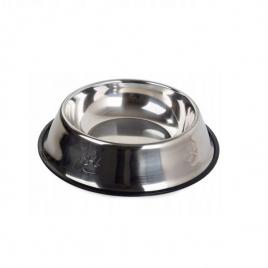 Castron din inox antiderapant pentru caini, model labuta,gonga® argintiu 0.5 l