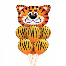 Set 6 baloane model tigru 60 x 70 cm portocaliu