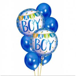 Set 7 baloane, babyshower pentru baieti 30-46 cm, gonga® albastru