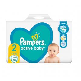 Scutece pampers active baby, nr.2, 4-8 kg, giant pack, 96 buc