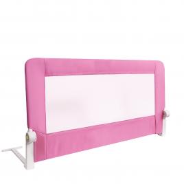 Bariera protectie pat copii material textil -roz